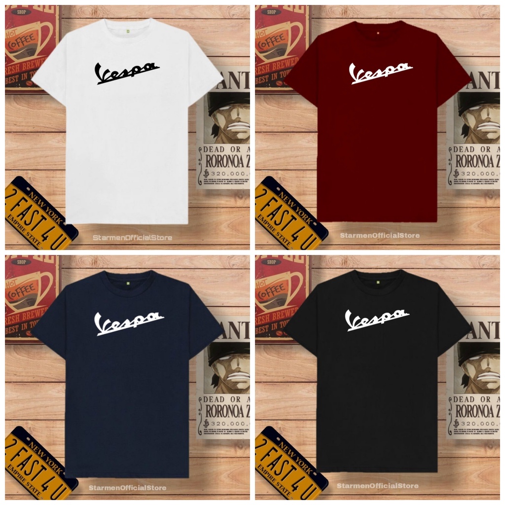 Kaos Distro Unisex VESPA Katun Combed 30s / sablon polyflex /polyflex premium / Pakaian Pria Wanita Atasan Cowok Cewek /kaos kekinian / kaos viral / tshirt tumbrl tee basic /SIZE M , L , XL , XXL / kaus oblong oversize kaos murah best seller ready