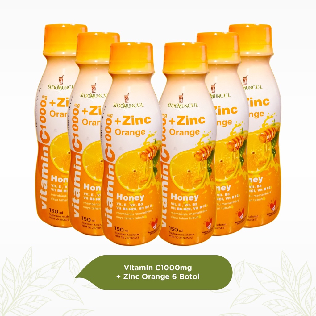 Sidomuncul Vitamin C 1000 mg Orange + Zinc (150 ml) - 6 Botol