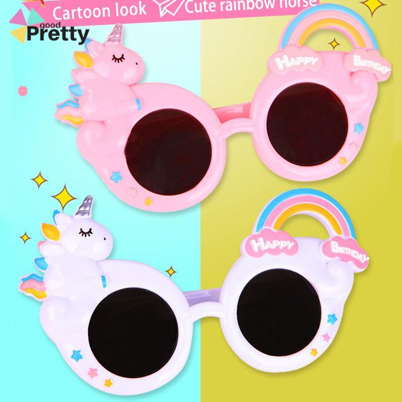 kacamata ulang tahun unicorn selamat pesta lucu lucu foto alat peraga dekorasi kue - PD