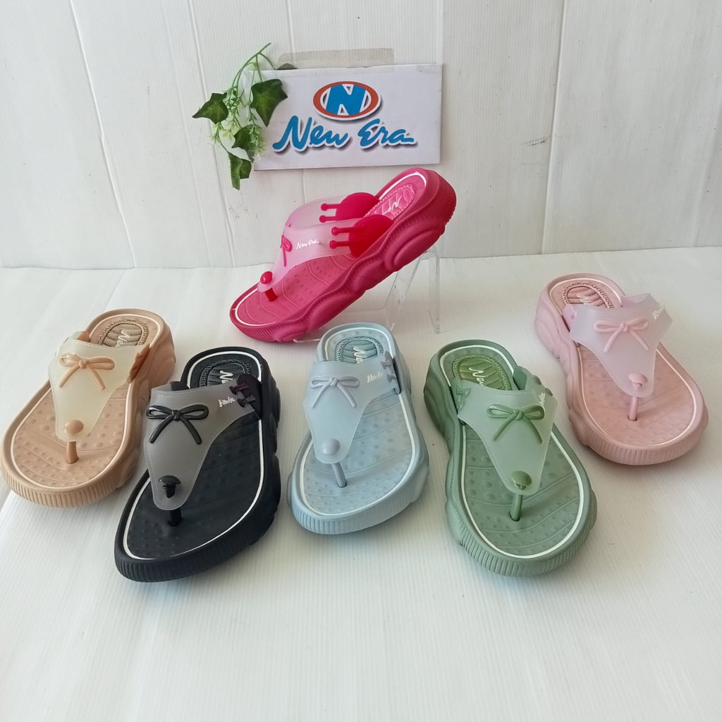 gos NEW ERA LB E 9016 &amp; LB E 90091 Sandal Japit Wanita Sandal Wedgest  Sandal Empuk Tidak Licin Berkualitas