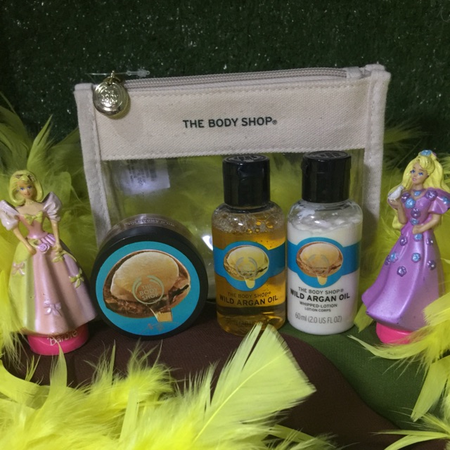 gift set the body shop wild argan oil /wild argan oil gift bag the body shop/ gift set the body shop