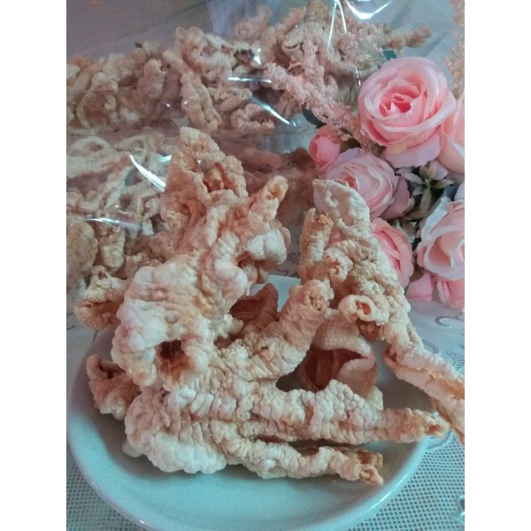 

Cemilan keripik kerupuk ceker ayam renyah gurih lezat 100gram