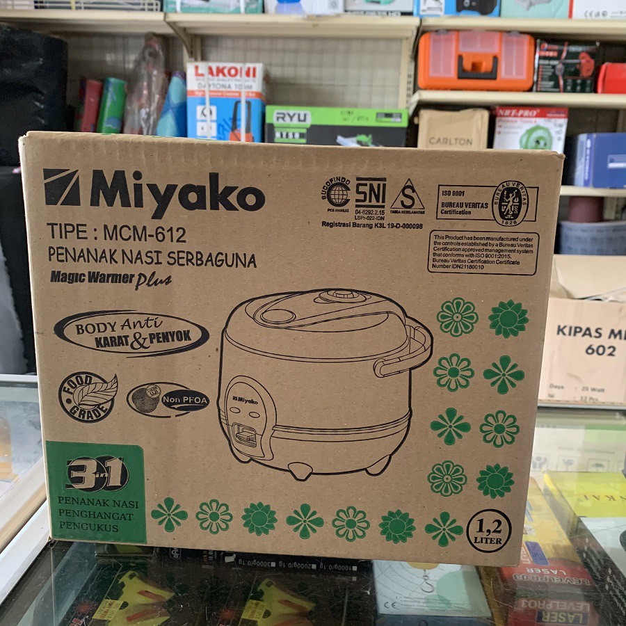 Magic Com Rice Cooker Miyako MCM 612 1.2 Liter 3 in 1 Penanak Nasi