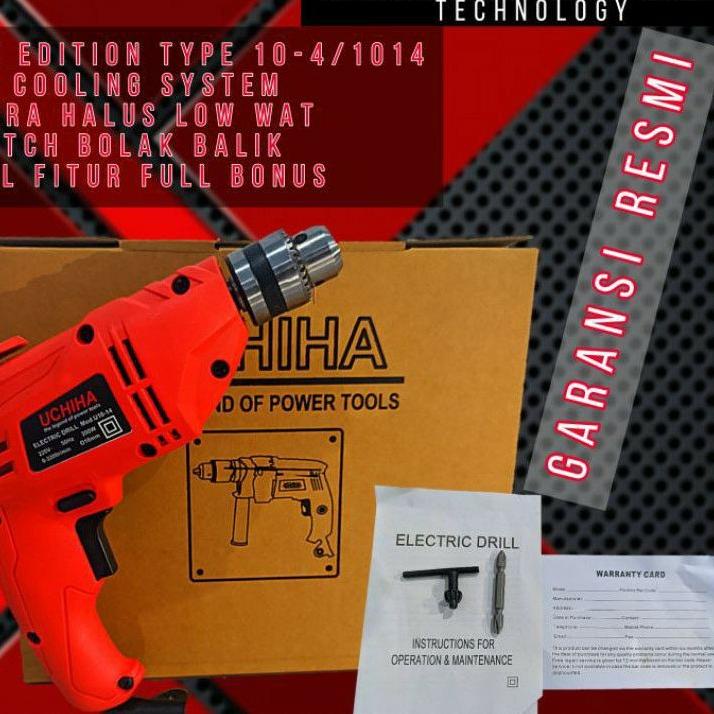 ♀ Mesin bor tangan listrik 10mm uchiha TYPE 10-14 Japan besi tembok kayu ✧