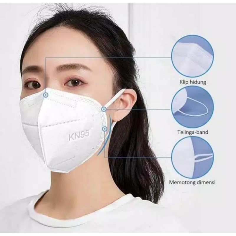 Masker KN95 Disposable Mask KN95 Facemask Kesehatan Masker Wajah 5 Layer BNPB