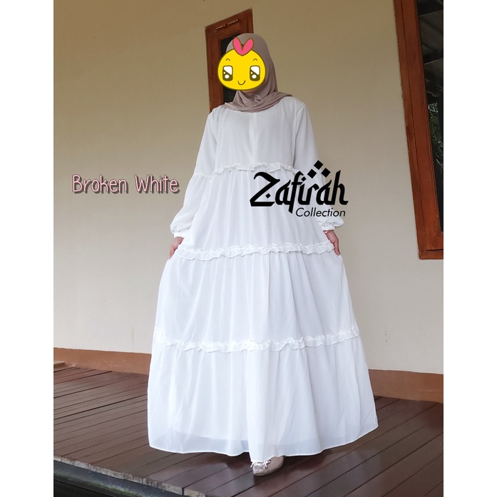 Gamis Terbaru Zafirah Collection Faida Dress - Gamis Ceruty Babydoll Ori