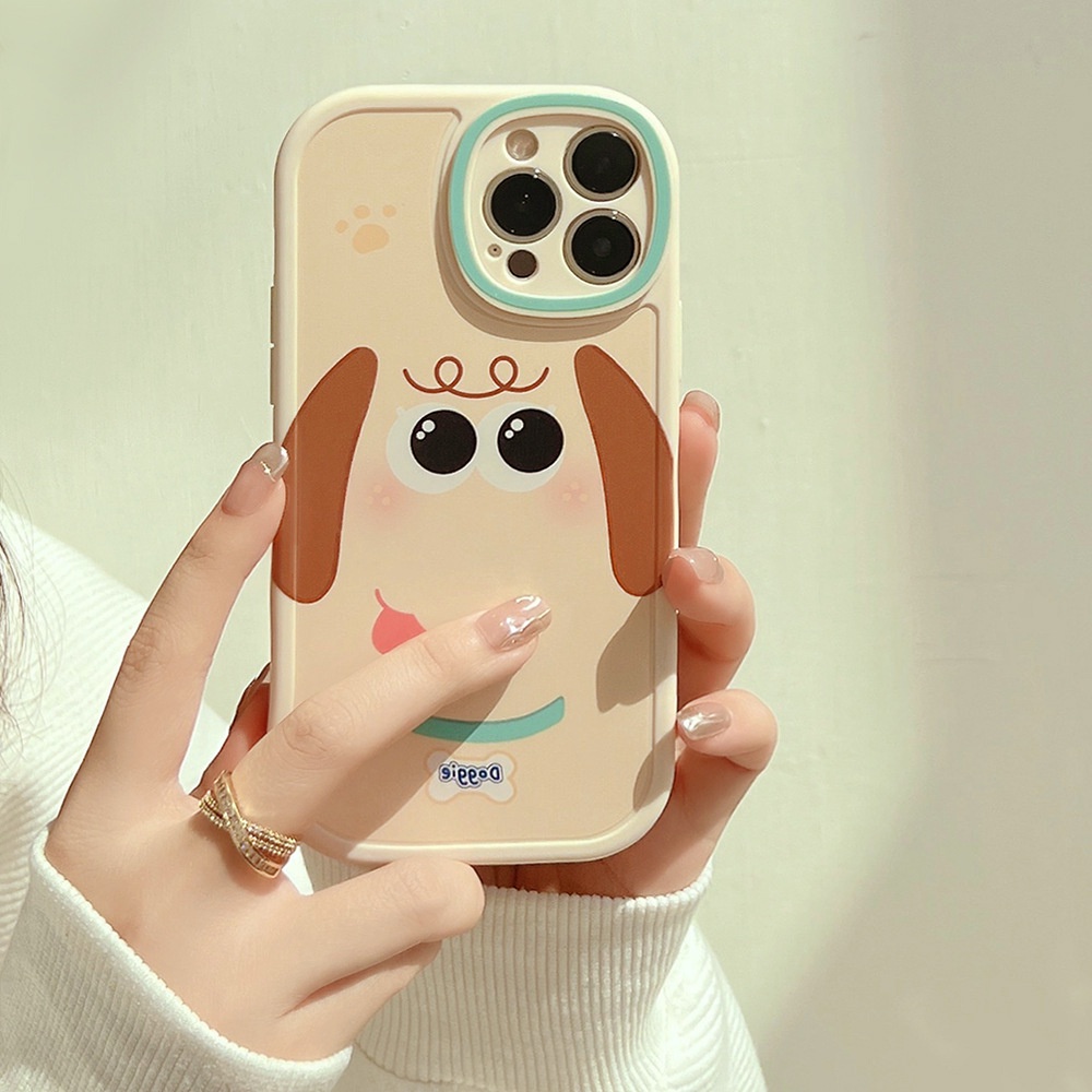 IPHONE 3d Hidung Merah Kartun Lucu Anjing Anjing Lembut Silikon Case Untuk Iphone7 8 PLUS X XR XS 11 12 13 14 MINI PRO MAX SE 2020 Phone Cover