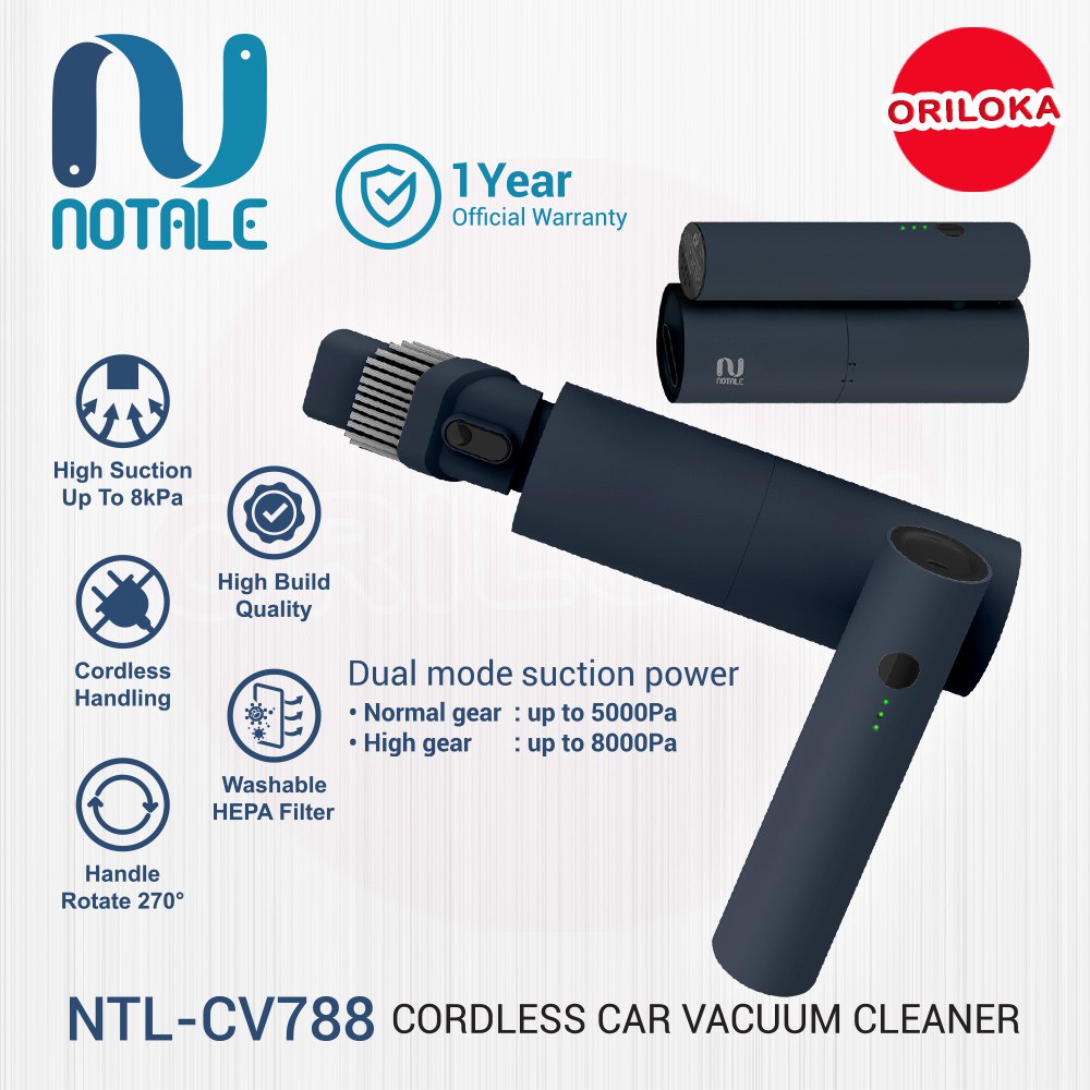 Notale NTL-CV788 Cordless Car Vacuum Cleaner Portable - Garansi Resmi