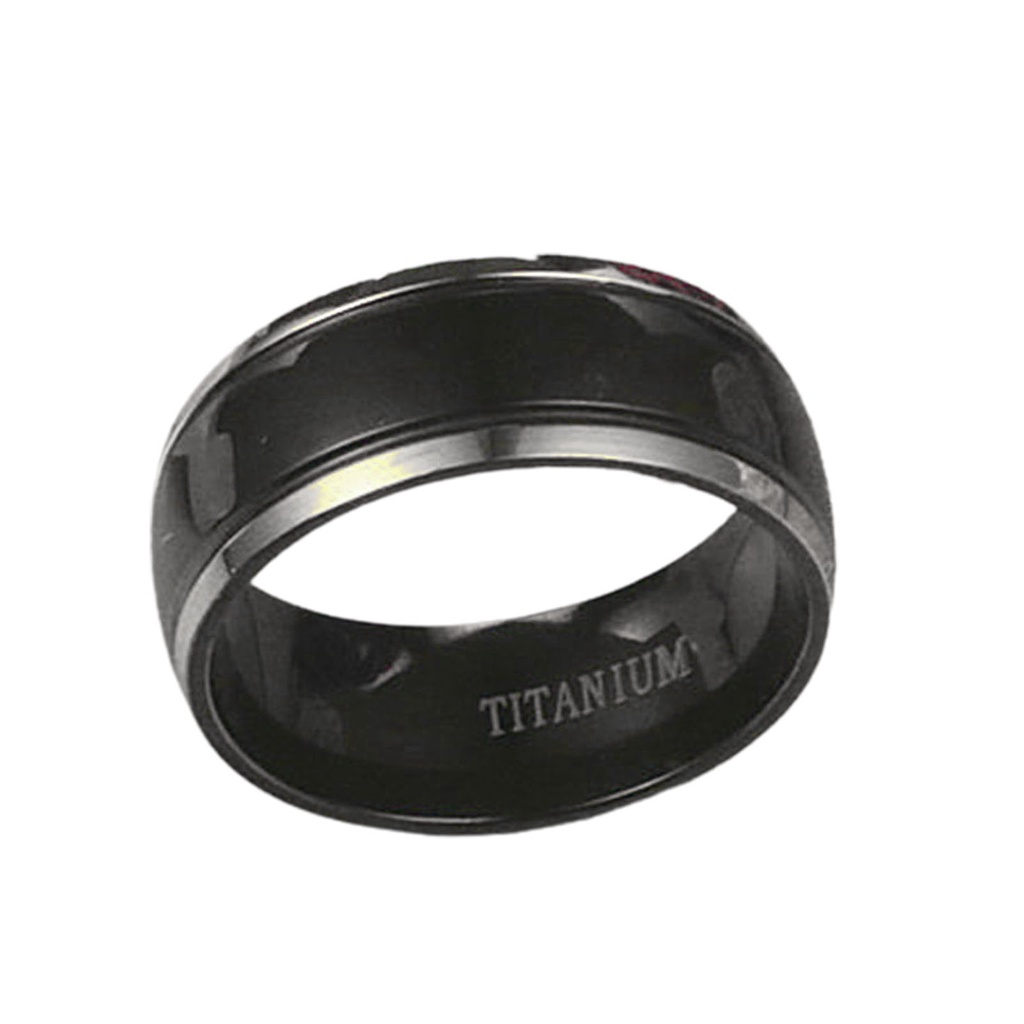 Hu Hu Hu Hu Hu Alat Bantu Pasang Kacamata♡ Cincin Pria Desain Tulisan Warna Hitam Ukuran 8mm Untuk Pernikahan