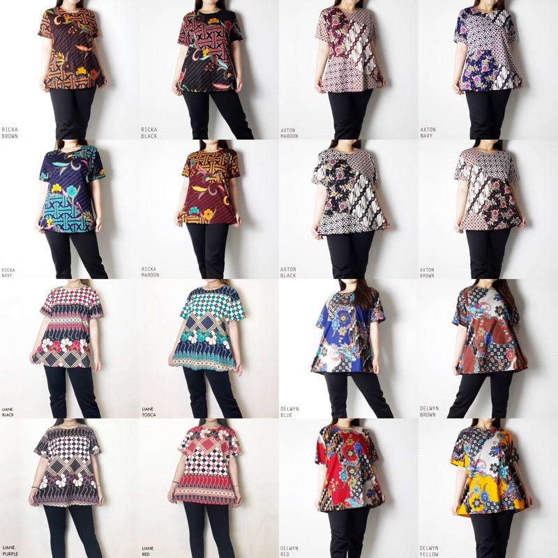 VANZA TOP STANDAR &amp; JUMBO - Atasan Batik Blouse Wanita DELWYN AXTON RICKA TOP / HERA