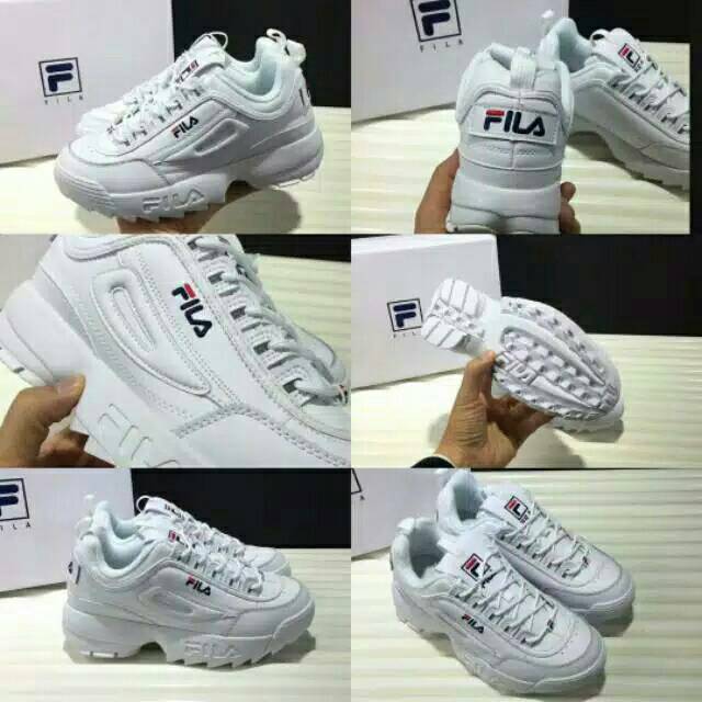 Sepatu Fila  White Ladies Sneakers Fashion Cewek Cewe Sport 