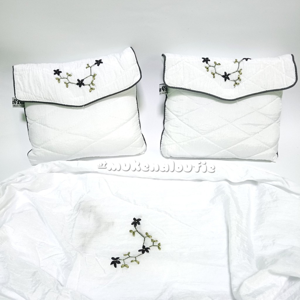 Mukena Parasut Tebal Mix Sulam Pita Ukuran Jumbo Warna Putih