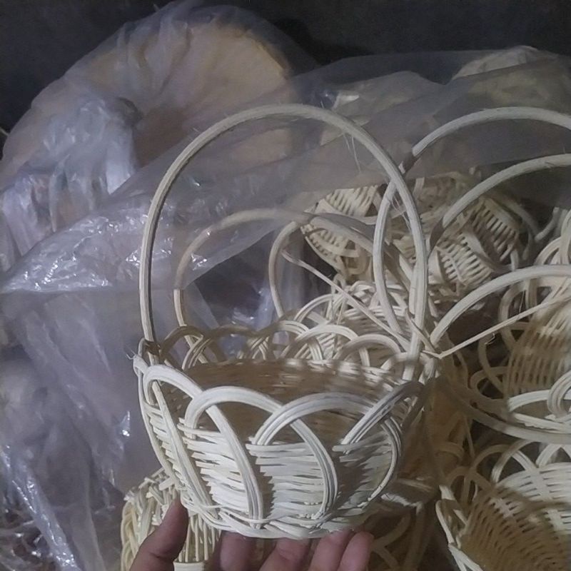 Ready Stok Kereng Tangkai Mini Keranjang Rotan Souvenir Hampers Keranjang Rotan Dalam Kotak Hantaran