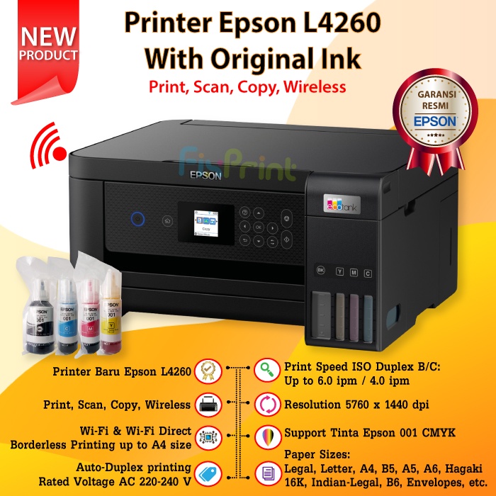 Printer Epson EcoTank L4260 A4 Wi-Fi Duplex Ink Tank Wireless