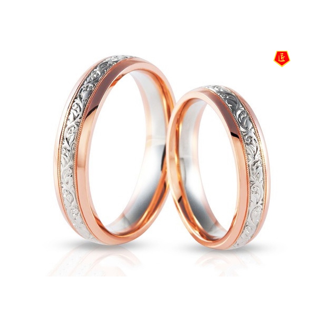 [Ready Stock]Rose Gold Two-Tone Ring Fashion Personality