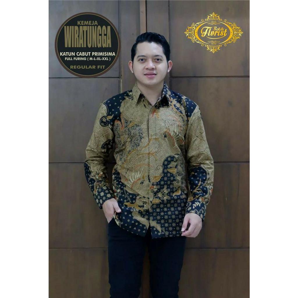 Kemeja Batik Pria Terbaru Batik Lengan Panjang Exclusive Batik Pria Lapis Furing Terbaru WIRATUNGGA