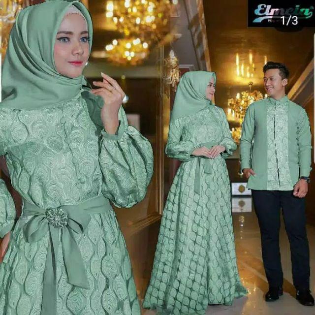Couple Batik Sarimbit Brukat Bordir Lebaran Set Keluarga Kondangan Pesta Pernikahan Velvet Terbaru |