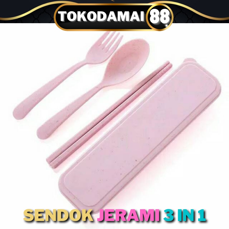 Sendok Makan Stainless Set 3 In 1/ Alat Makan Set dapat dibawa streril dan aman