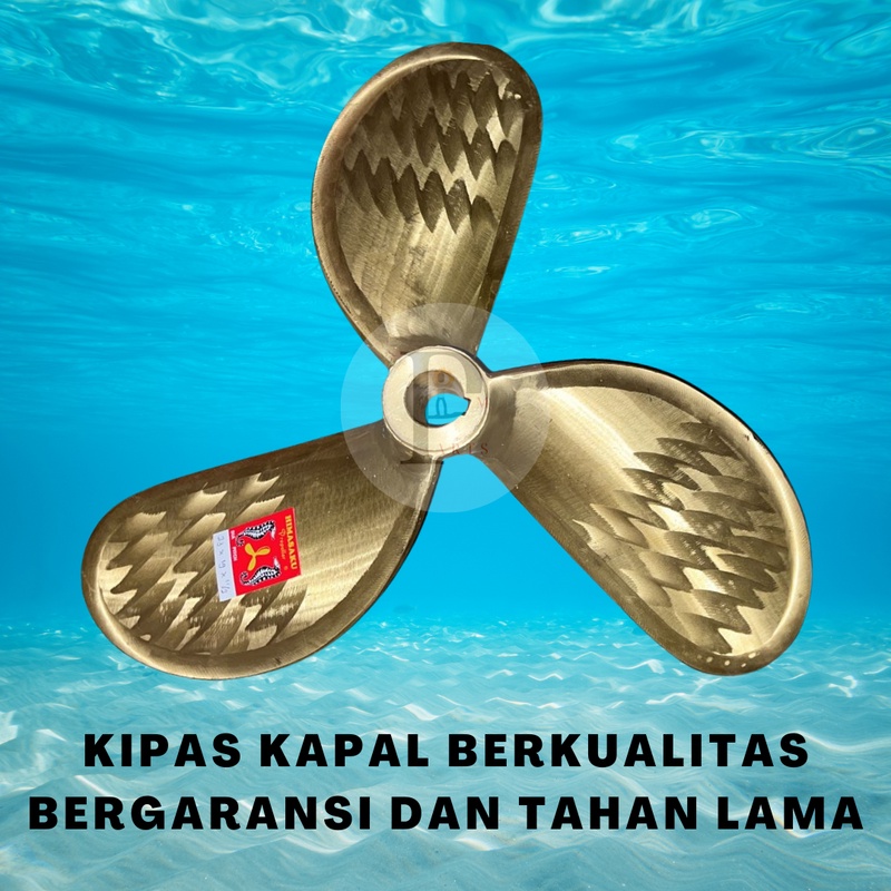 Propeller Baling Baling Kipas Perahu Kuningan 3 Daun 28x19 inchi