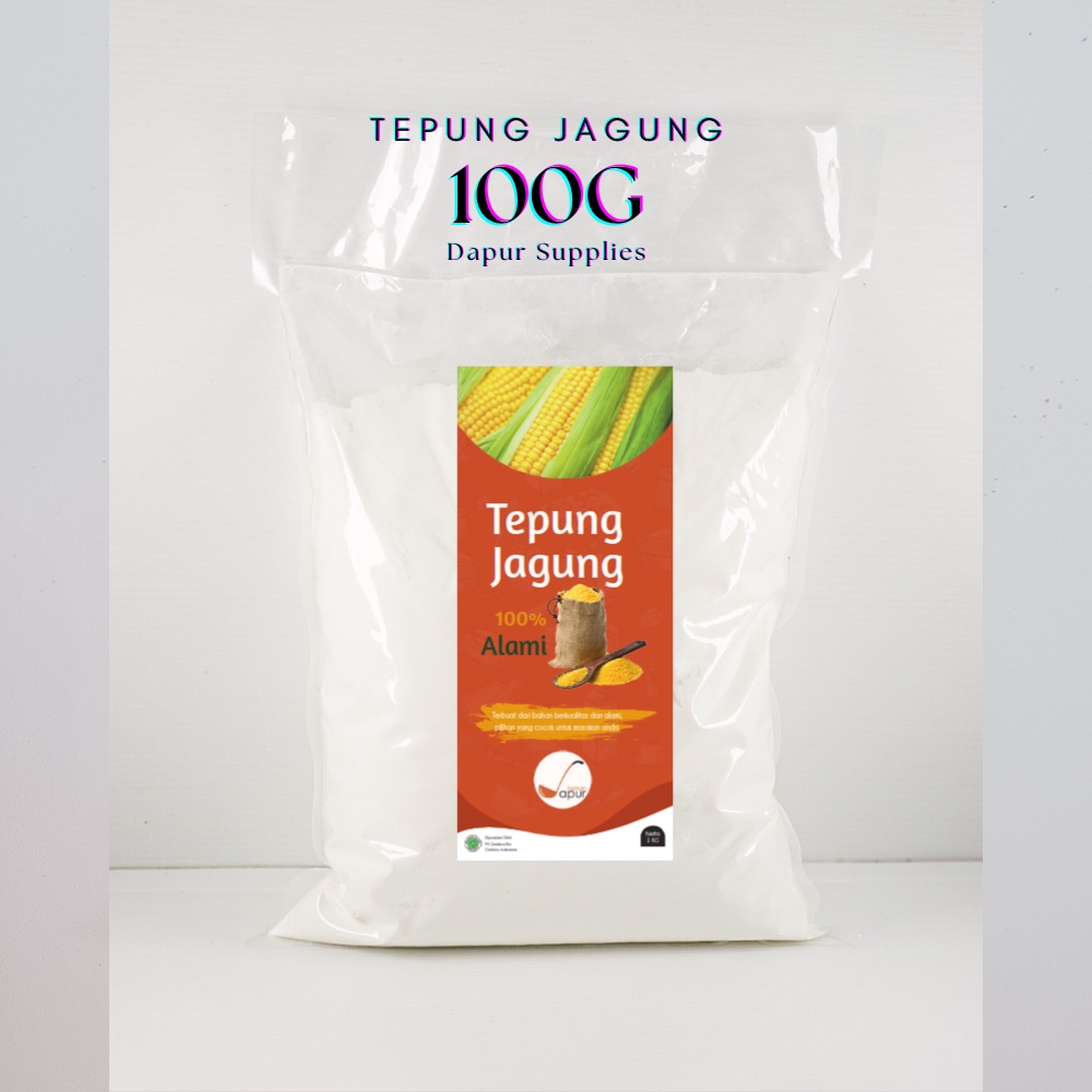 Tepung Maizena 100gr Halal / 100% Sari Pati Jagung Asli / Tepung Jagung Murni - Dapur Supplies