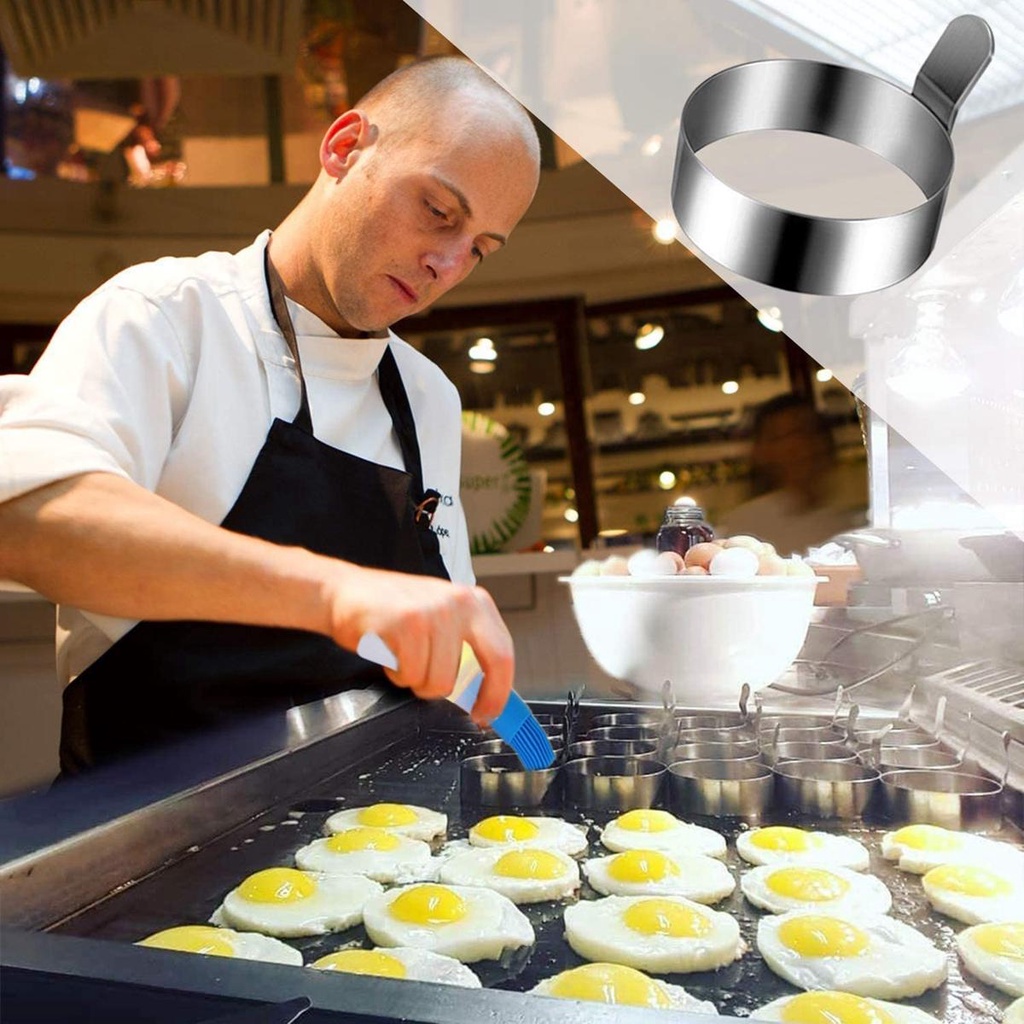 Nickolas1 Cincin Telur Dapur Antilengket Dengan Pegangan Stainless Steel Baking Pancake Shaper