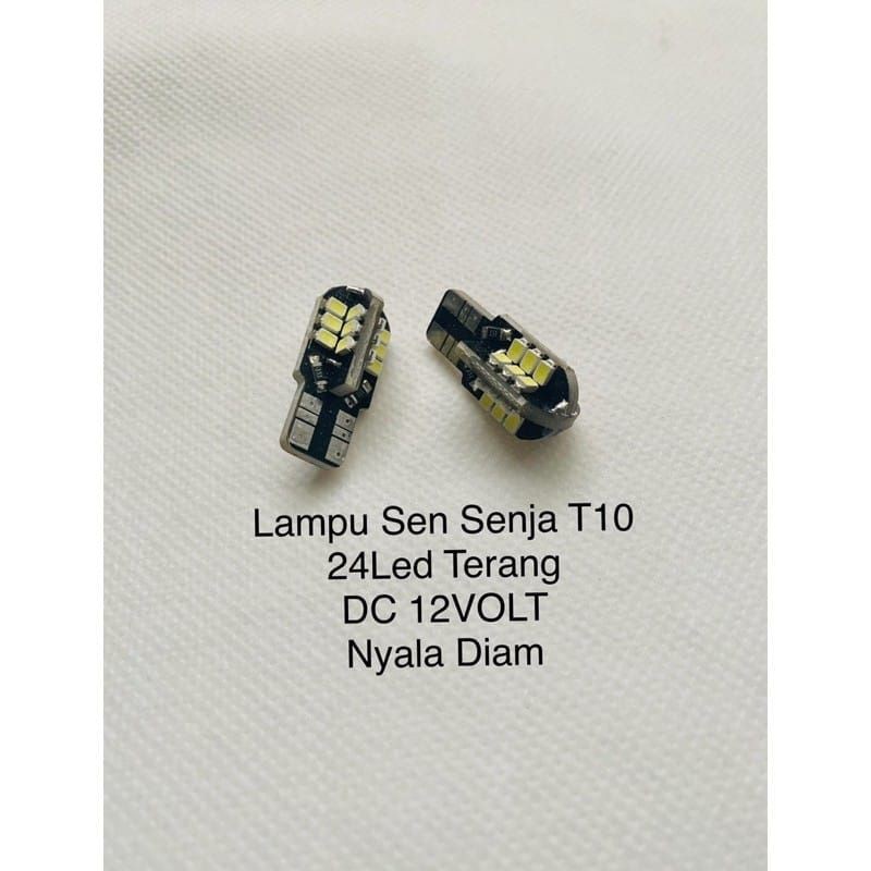 Lampu Led Sen Senja T10 24Led DC 12Volt Motor Mobil Nyala Diam Terang/24 led 12v
