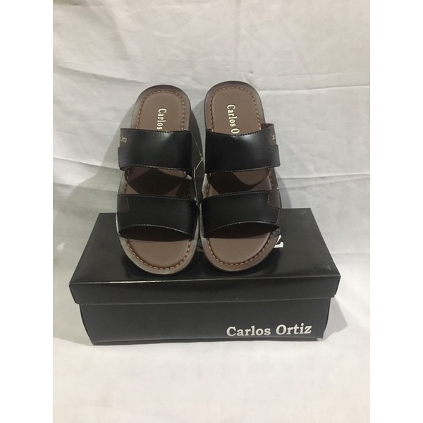 Sandal casual ban dua pria CARLOS ORTIZ CS-02 HITAM COKLAT