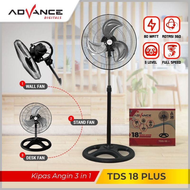 KIPAS ANGIN ADVANCE TDS-18 3in1 multifungsi TDS 18 tds18 / KIPAS ANGIN ADVANCE TDS18 18INC GARANSI RESMI