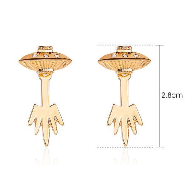 anting UFO star diamond spaceship earrings (2J3)  jan233