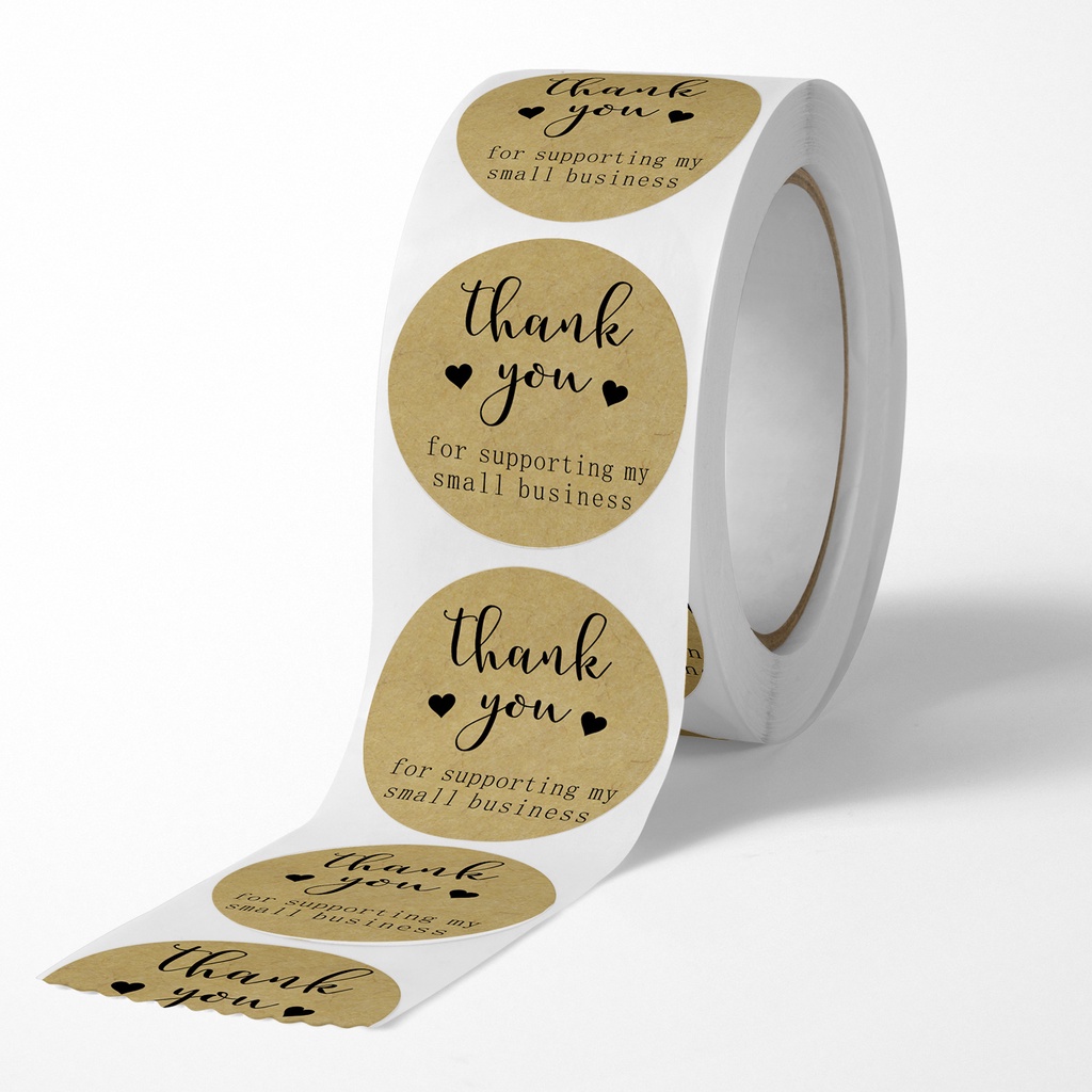 500PCS 1ROLL STICKER THANK YOU FOR SUPPORTING MY SMALL BUSINESS STIKER LABEL OLSHOP BEST SELLER