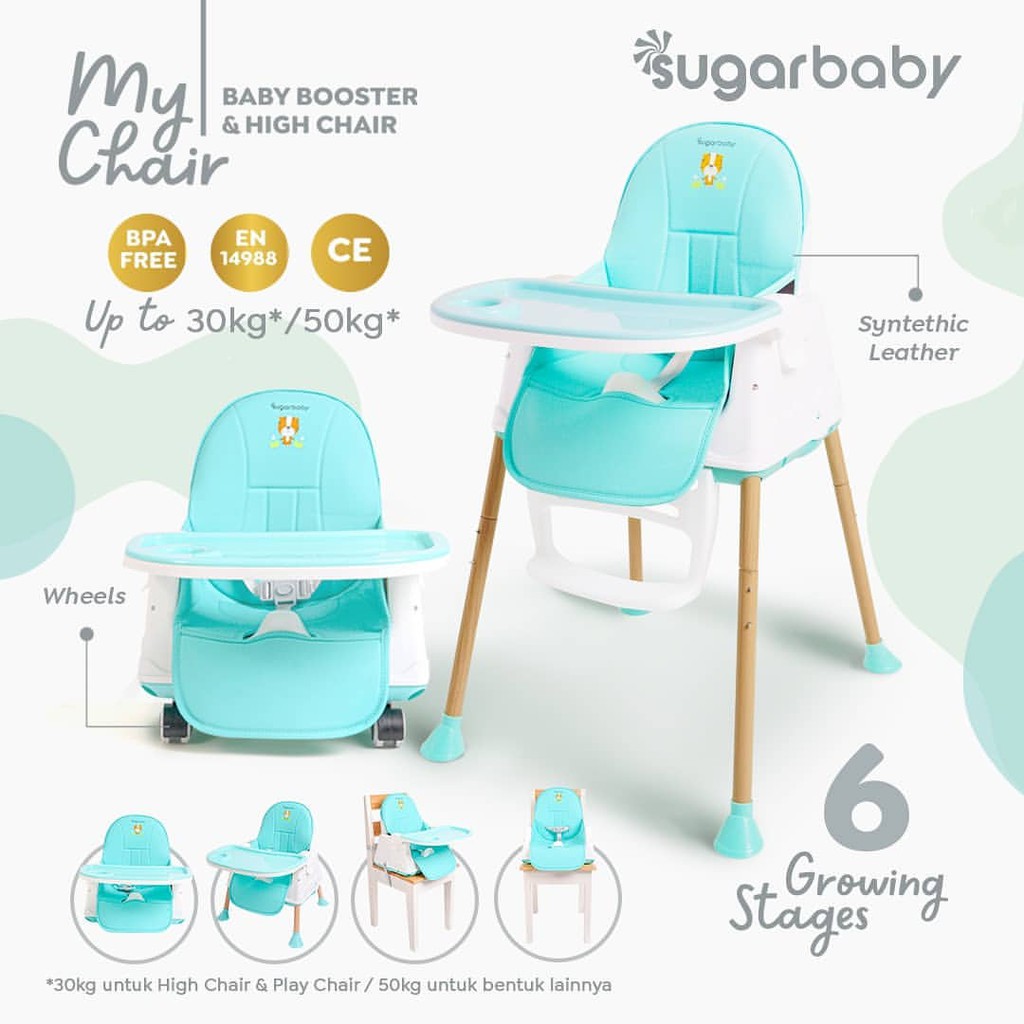 KURSI MAKAN BAYI SUGAR BABY MY CHAIR BABY BOOSTER HIGH CHAIR SUGARBABY 6 POSISI KURSI