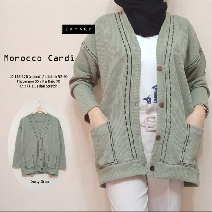 jaket wanita cardigan morocco cardi outer jumbo mat knit rajut tebal