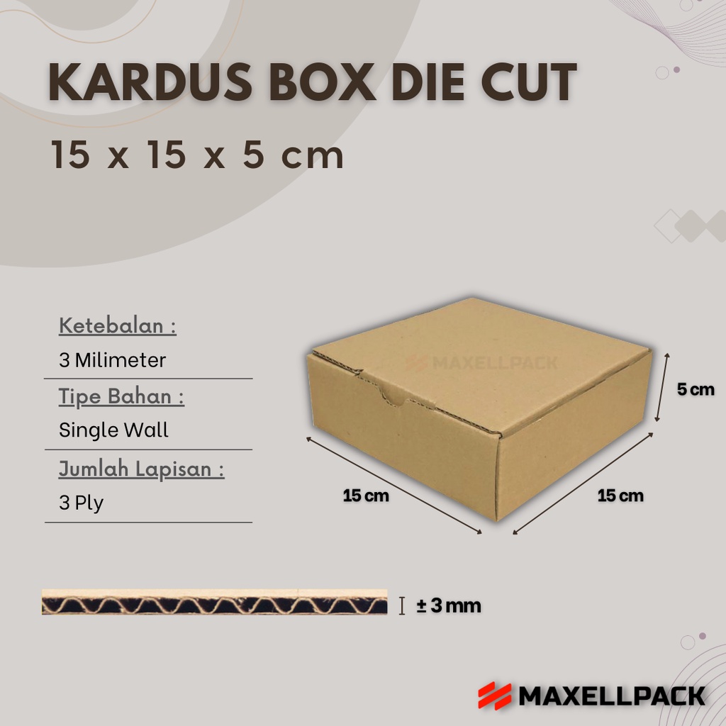 

Kardus Box Die Cut 15x15x5 CM Kotak Dus Hampers Kado Polos