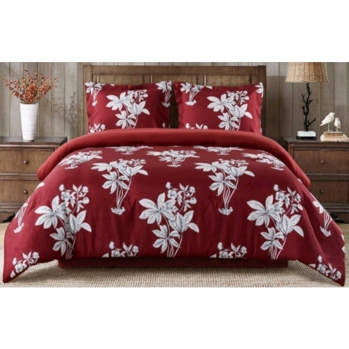 Vhepra Sprei Katun Motif Zola Merah