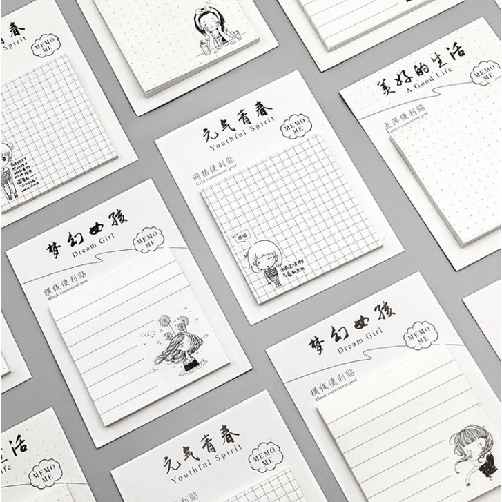 

Sticky notes black white dream girl