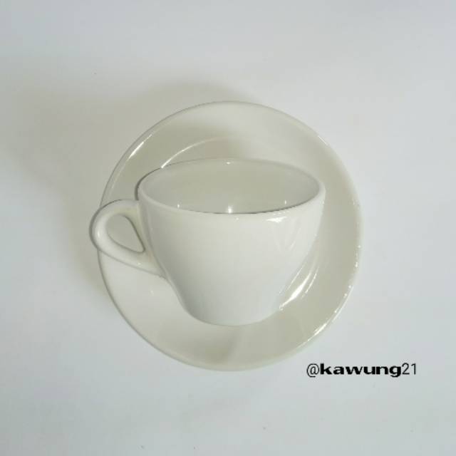 CS200 Cangkir Saucer Putih Gelas Kopi Perlengkapan Kafe  Peralatan Minum Unik