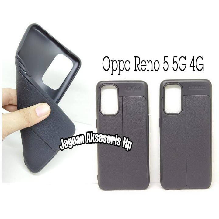 AutoFokus Oppo Reno 5 5G 4G 6.43 inchi Leather Soft Case AUTOFOCUS Motif Kulit Jeruk