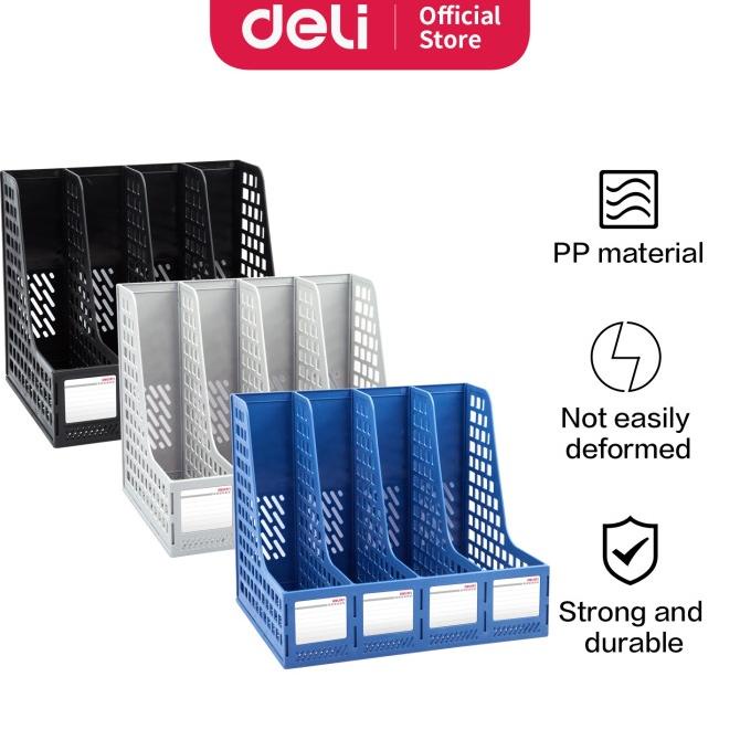 

BAYAR COD Deli File Tray / Rak Box File Bahan Plastik 4 Sekat 33777 BERGARANSI Kode 56
