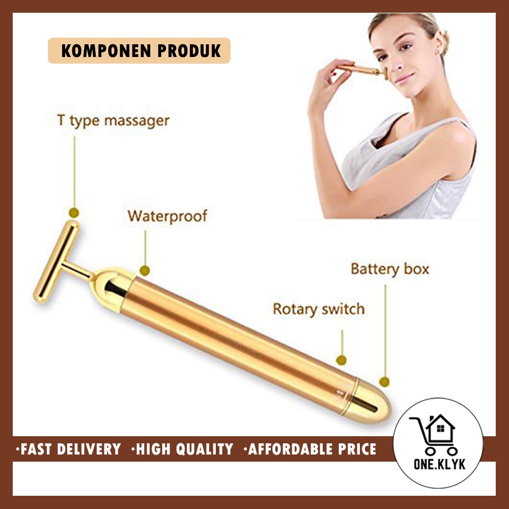 Beauty Face T Roller | Alat Pijat Wajah Menghilangkan Kerutan Anti Wrinkle T Roller Face Massager