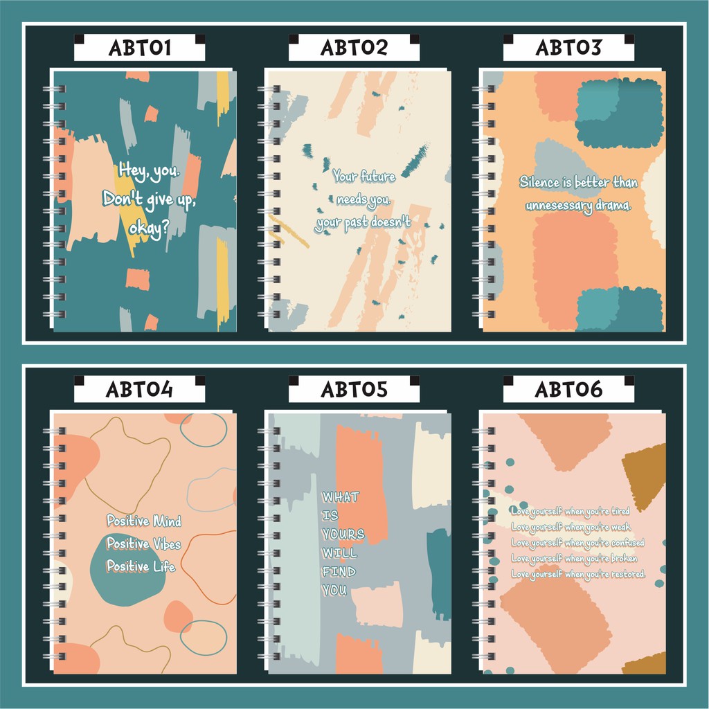 

Notebook / Ring Note Abstract Motivasi Unik Spiral A5 Murah