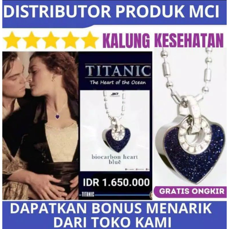 [TERBARU] Biocarbon Heart Blue | Kalung Mci | kalung kesehatan mci | pendant mci | new pendant