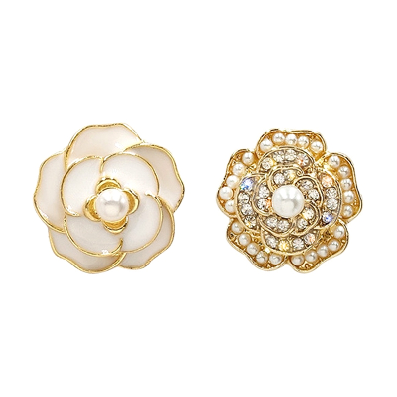 Anting Stud Hias Mutiara Bunga Kamelia Kecil Gaya Retro Korea Untuk Musim Gugur Dan Musim Dingin