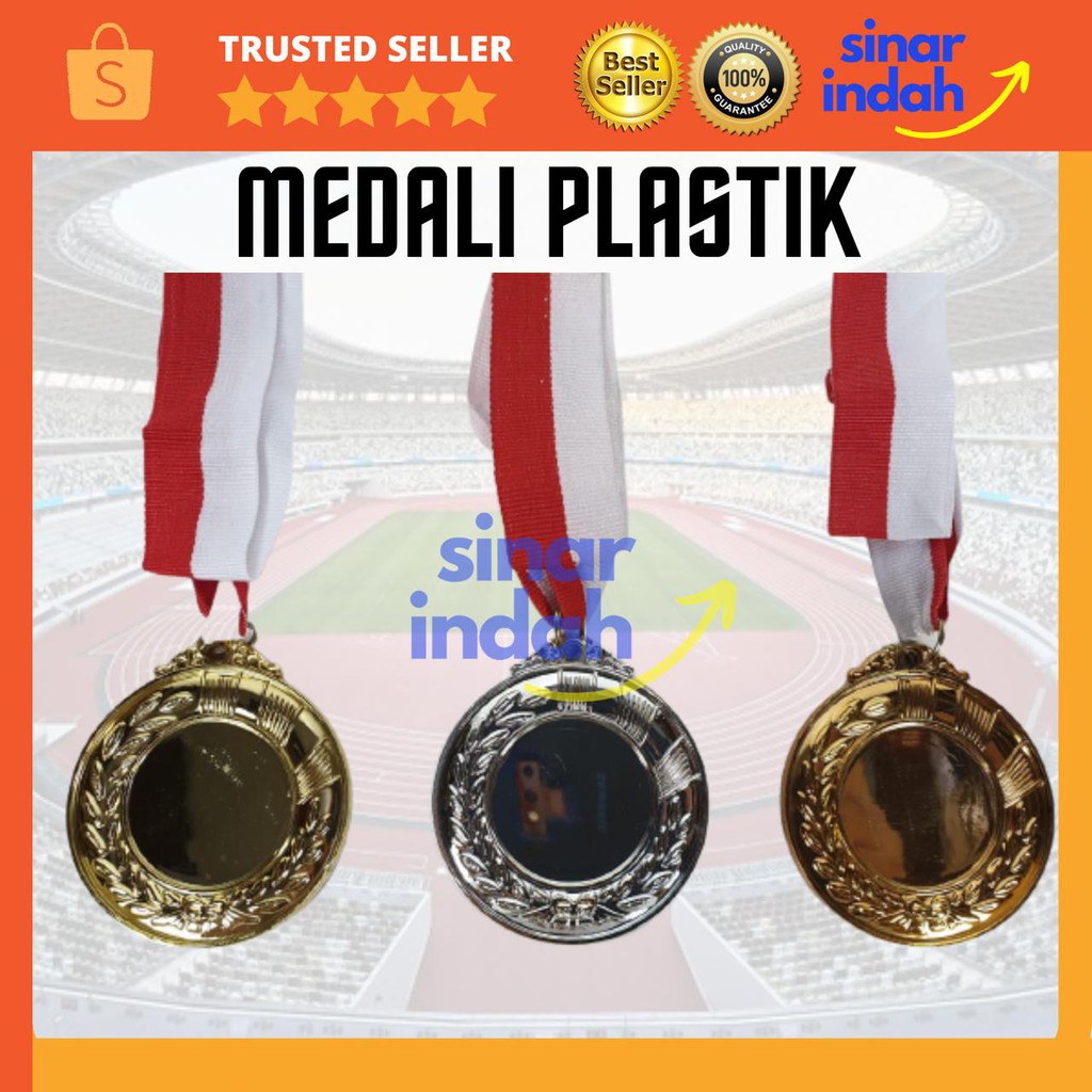 Medali Plastik Gold Silver Bronze Copper Set Emas Perak Perunggu Set