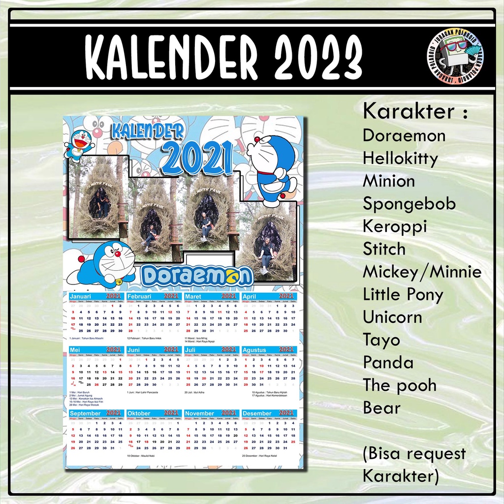 

Kalender dinding custom karakter 2024