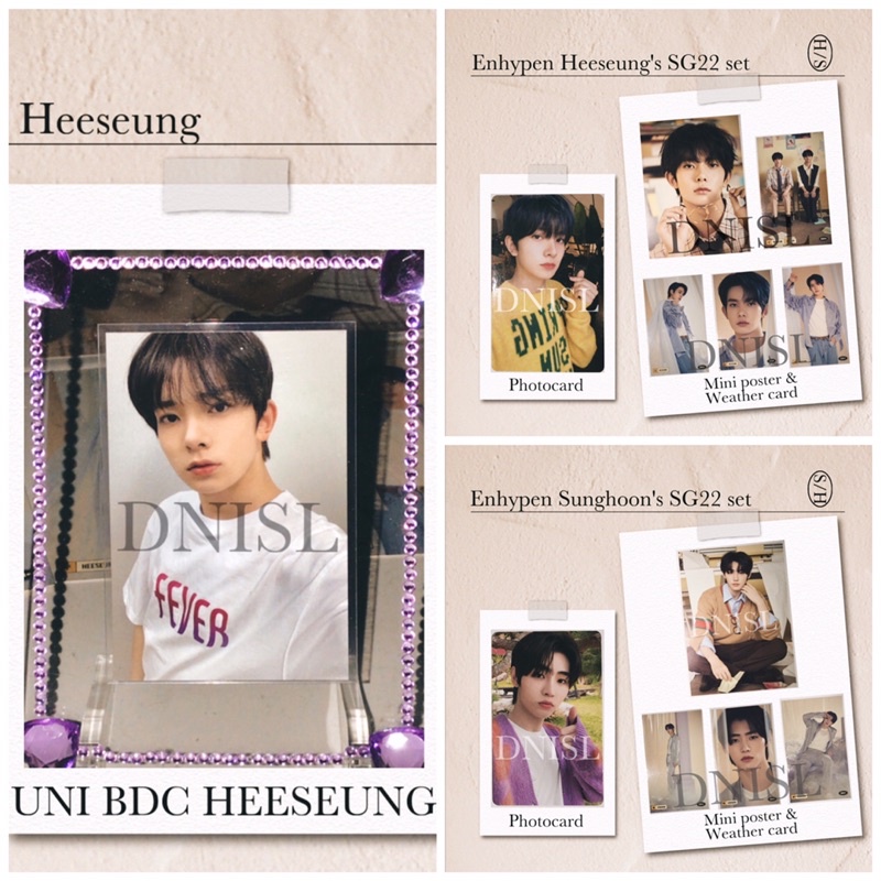 ENHYPEN HEESEUNG SUNGHOON UNI BDC FEVER SG22 SEASON GREATING 2022 PHOTOCARD