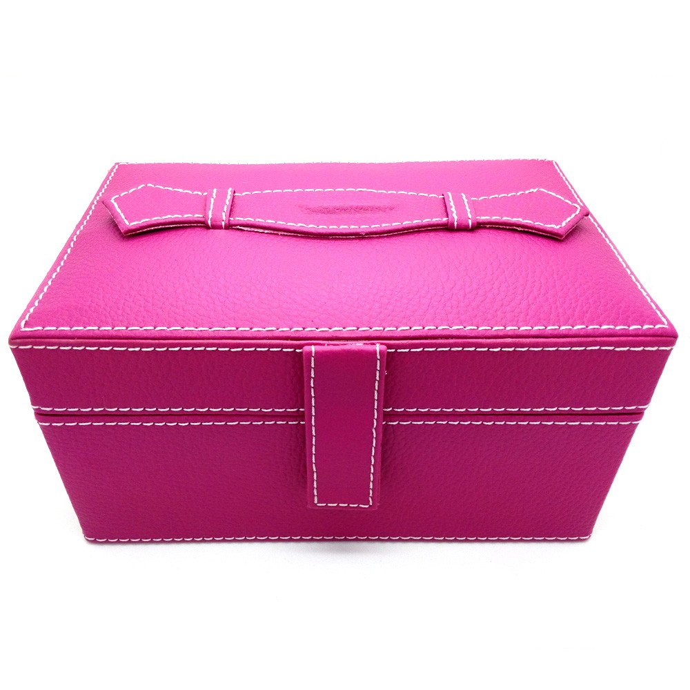 Kotak Box Perhiasan Kalung Gelang Cincin &amp; Aksesoris 21x14x11 cm Vinyl - Pink