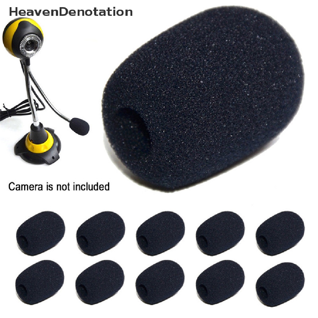 (Heavendenotation) 5pcs / Set Cover Pelindung Mikrofon Bahan Busa Warna Hitam