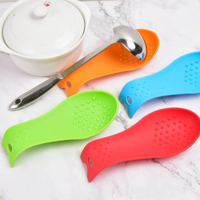 Alas centong silikon / jumbo silicone utensil mat / tatakan centong / alas sutil / ladle turner pad