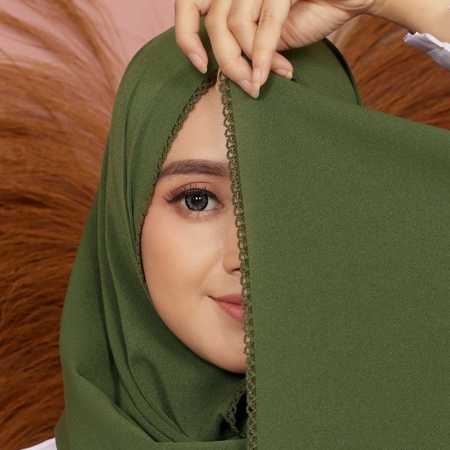 [ 𝐂𝐫𝐨𝐜𝐮𝐬 ] (180*75 cm) Pashmina Tali Picot Diamond Italiano / Crochet Renda Kerudung Hijab-3