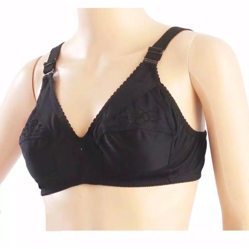 Bra Sport Warna Hitam Tanpa Kawat Tanpa Busa by Srikandi Original